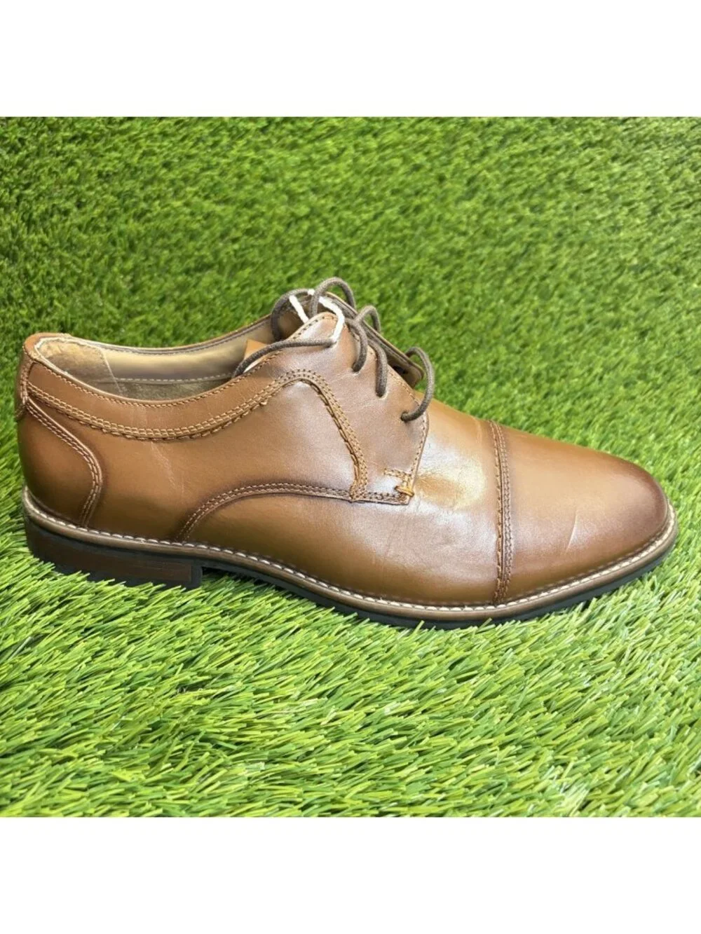 Nunn Bush Westwood Flex Mens Size 10 Brown Classic Cap Toe Oxford Dress Shoes